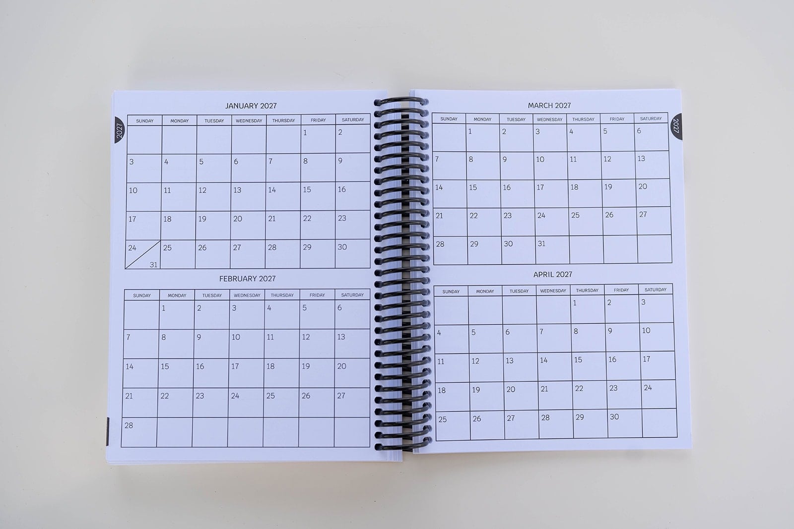 2026 4 Month Calendar