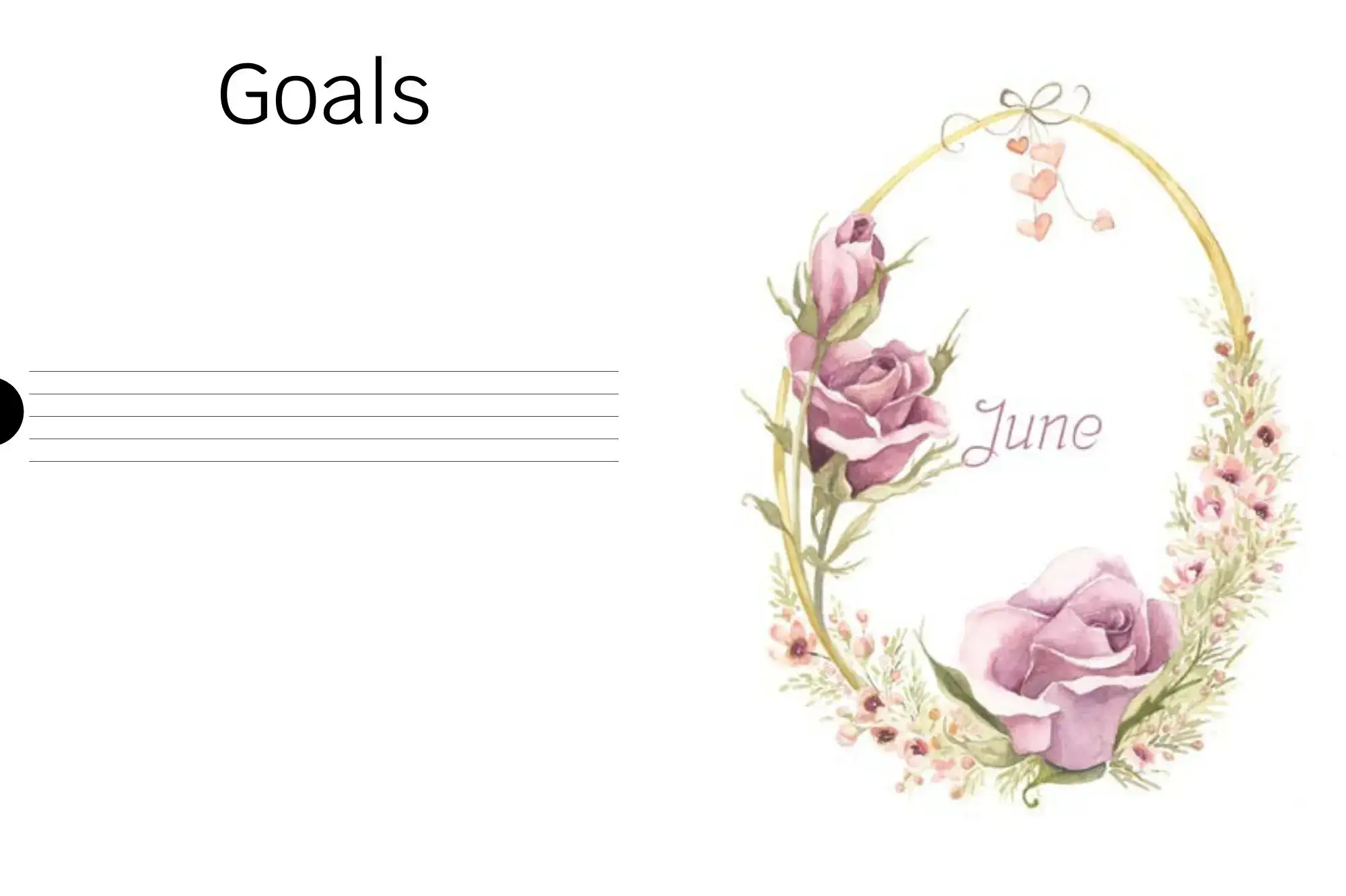 June Monthly Goals Digital Planner
