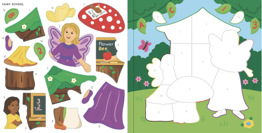 Color By sticker Fairies Mushroom house