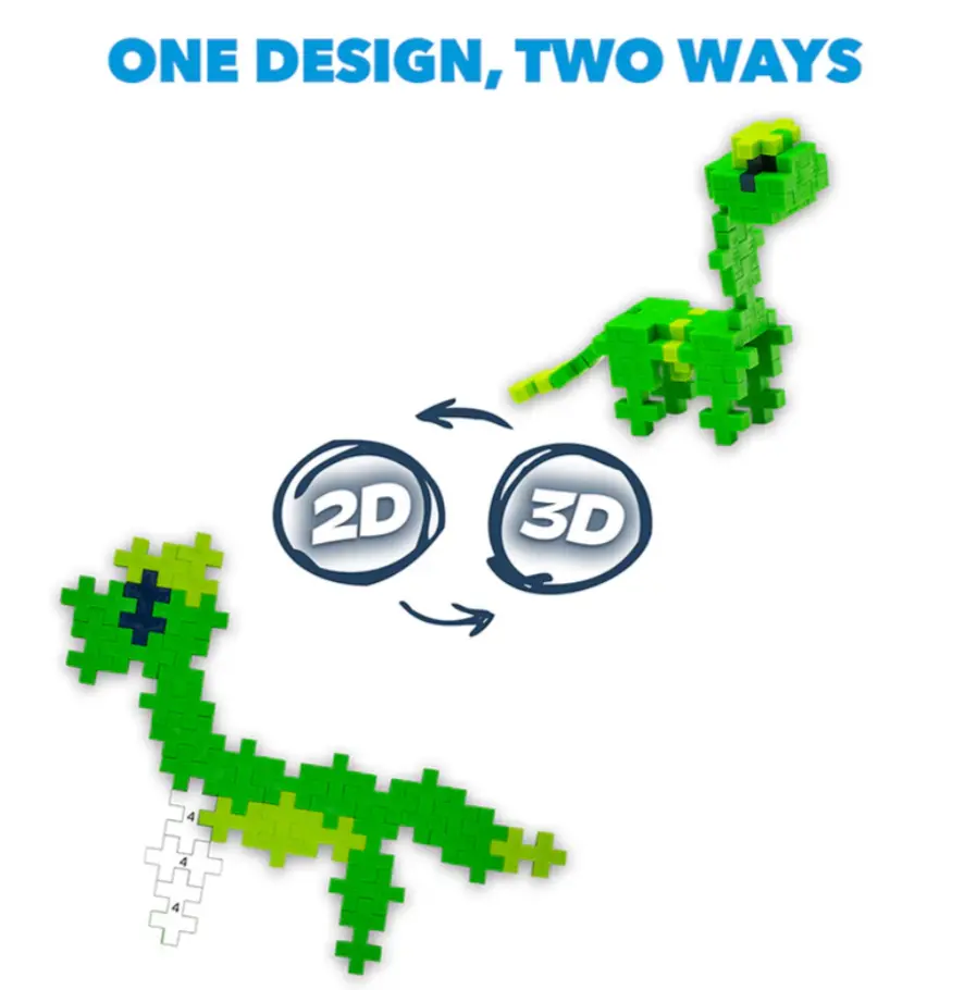 Puzzle By Number Activity Pad- Dinosaurs 2DD and 3D