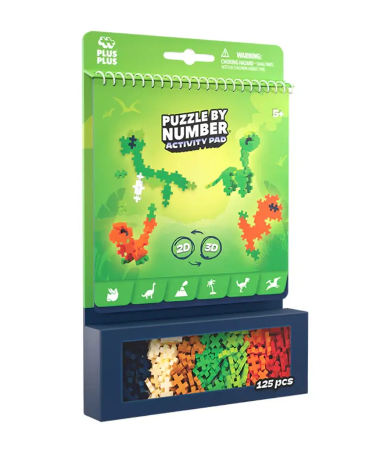 Puzzle By Number Activity Pad- Dinosaurs