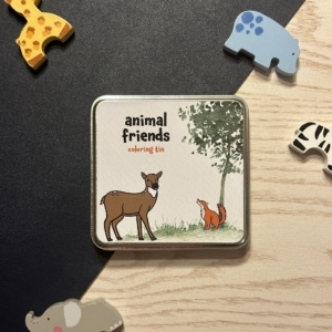 Coloring Tin with Wooden Animals